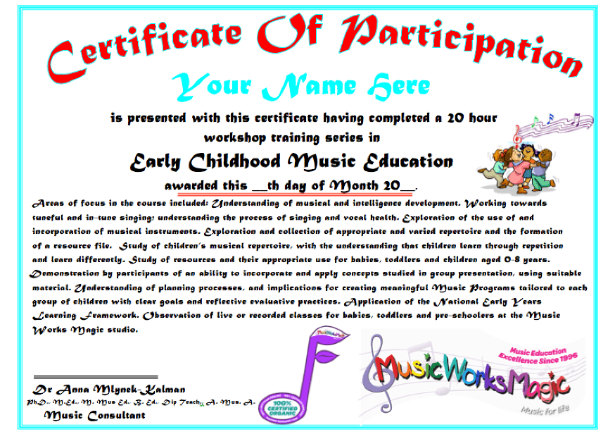 Certificate 20 hr