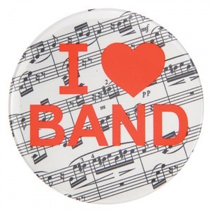 I Love Band Button
