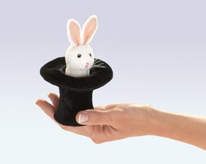 Rabbit in Hat, Puppet - Mini