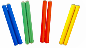 Coloured hardwood claves