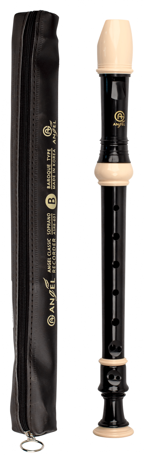 Recorder, 3 piece - Angel, white accents