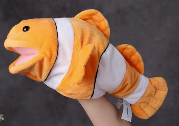 Orange clownfish hand puppet